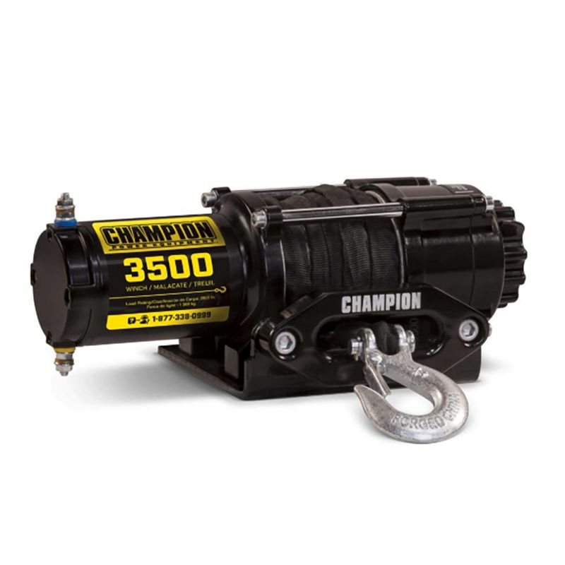 Champion Power Equipment 100428 3500-LB Rated ATV UTV Synthetic Rope Winch Kit