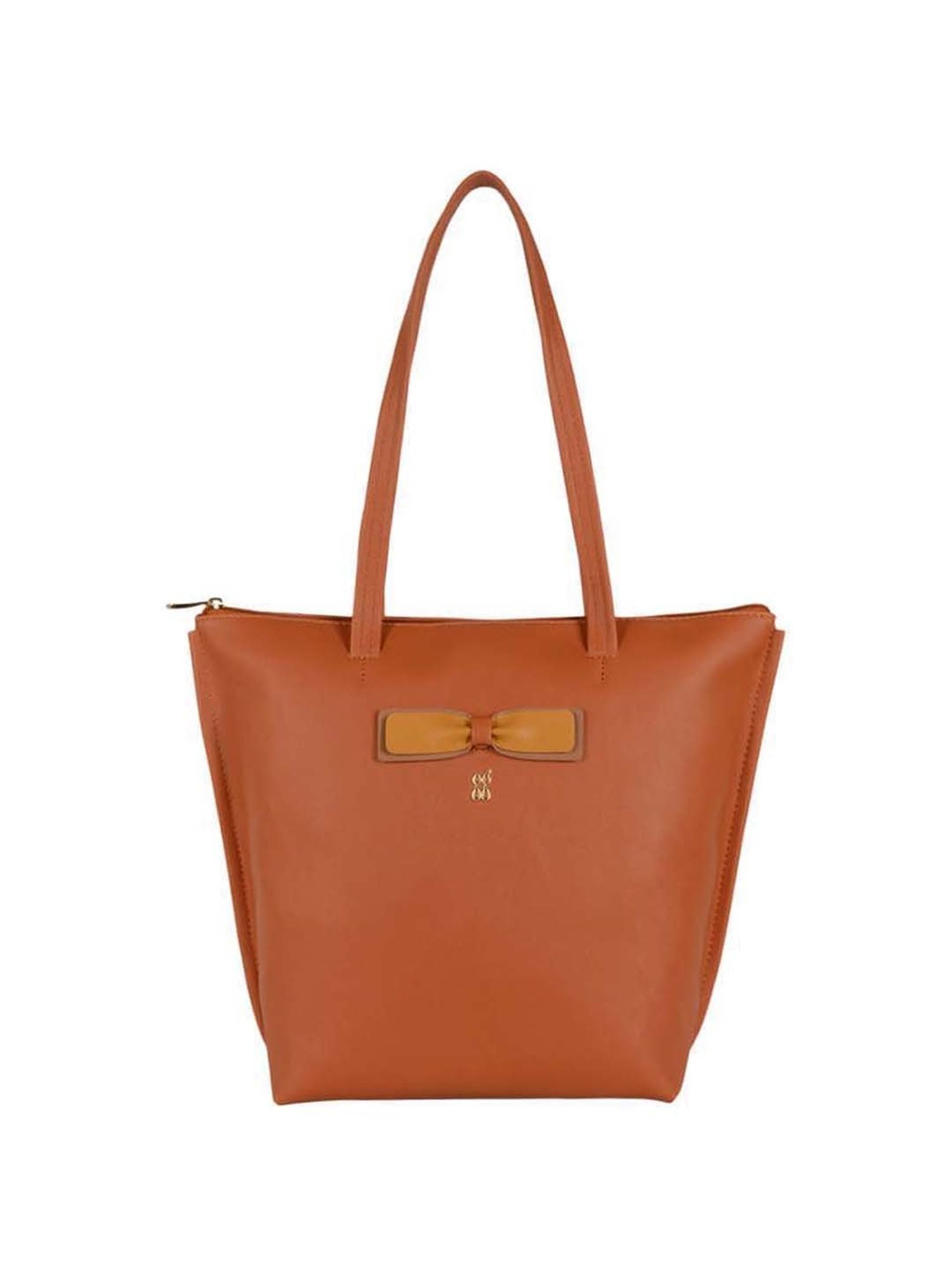 Baggit Orange Solid Medium Tote Handbag