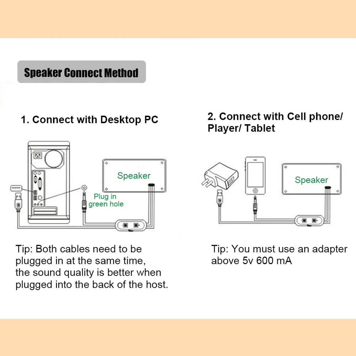 Computer Speakers, Blue LED Speaker with Sharp Eye USB Powered 3.5mm Stereo Audio for PC, MP3 Player, Laptops, Smartphone, Black, SK10