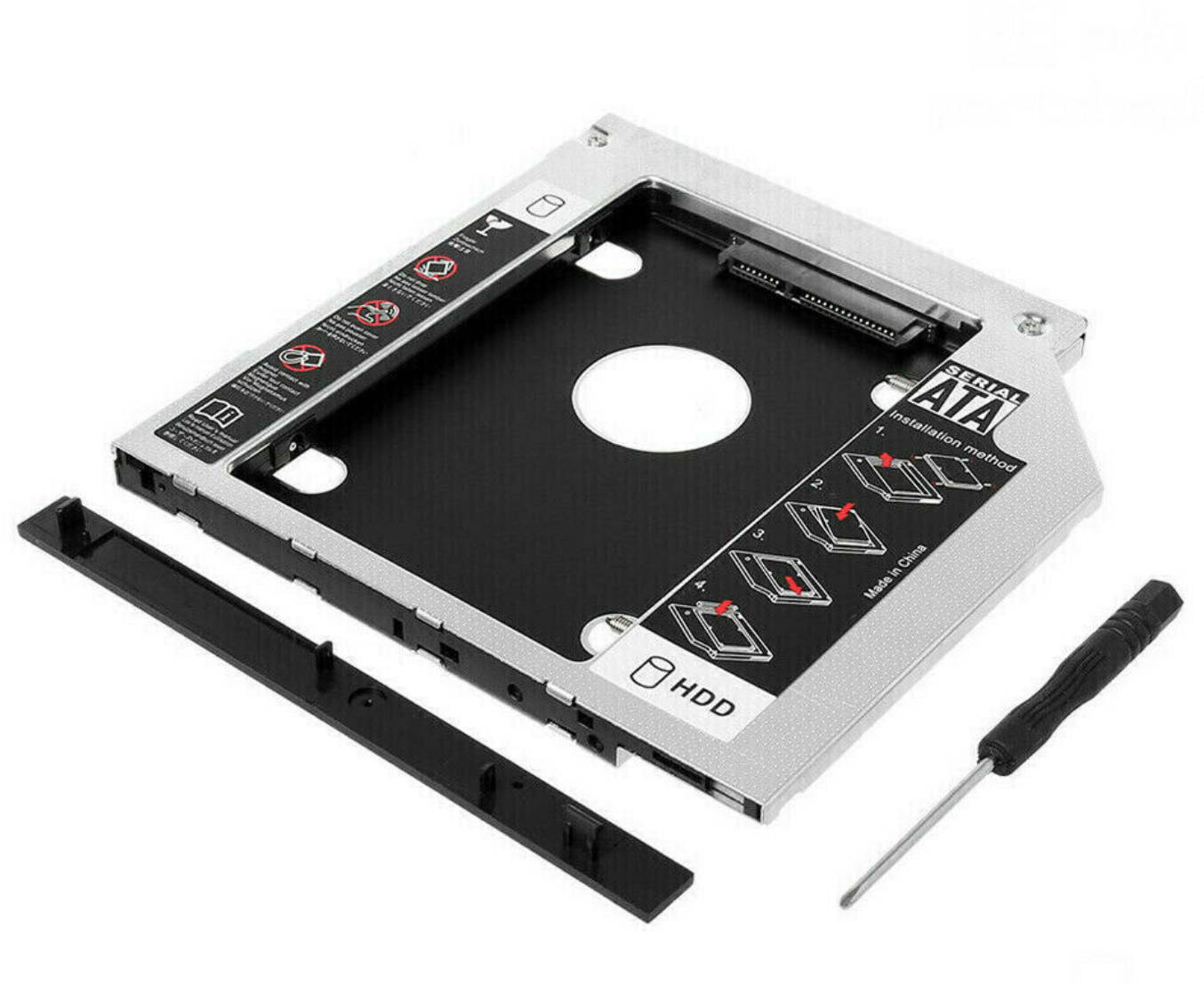 HDD Universal CD/DVD Caddy 12.7mm SATA to SATA Hard Drive Adapter For Laptop
