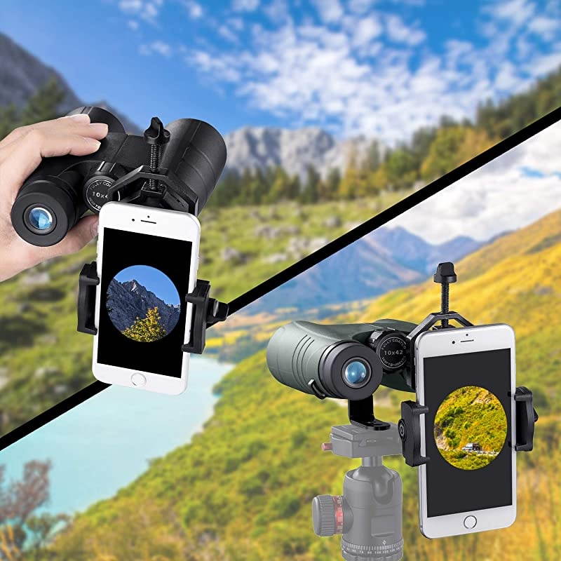 Universal Cell Phone Adapter Mount Compatible Binocular Monocular Spotting Scope Telescope MicroscopeFits Almost All Smartphone on The Market Record The Nature The World