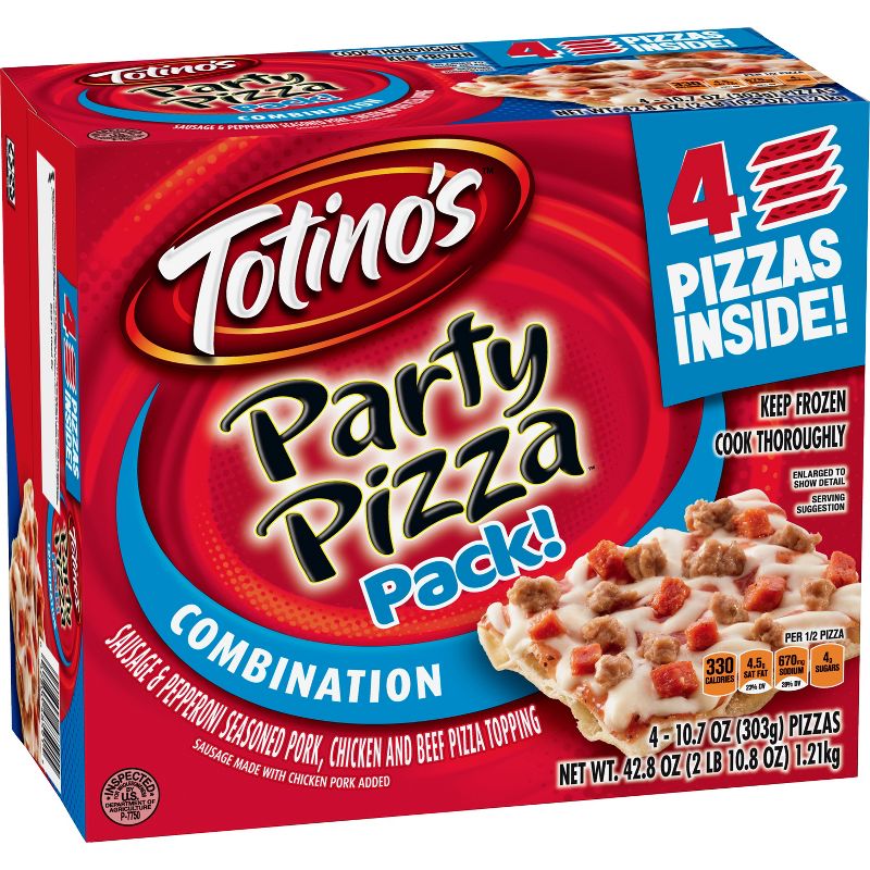 Totino's Combination Sausage & Pepperoni Frozen Party Pizza - 41.6oz/4pk
