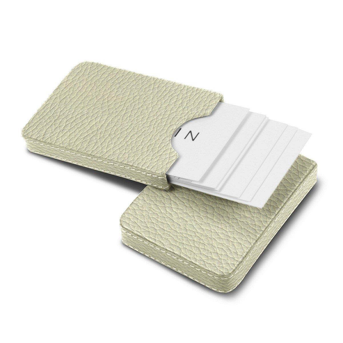 Lucrin - Sliding two-parts case for business cards - Off-White - Granulated Leather
