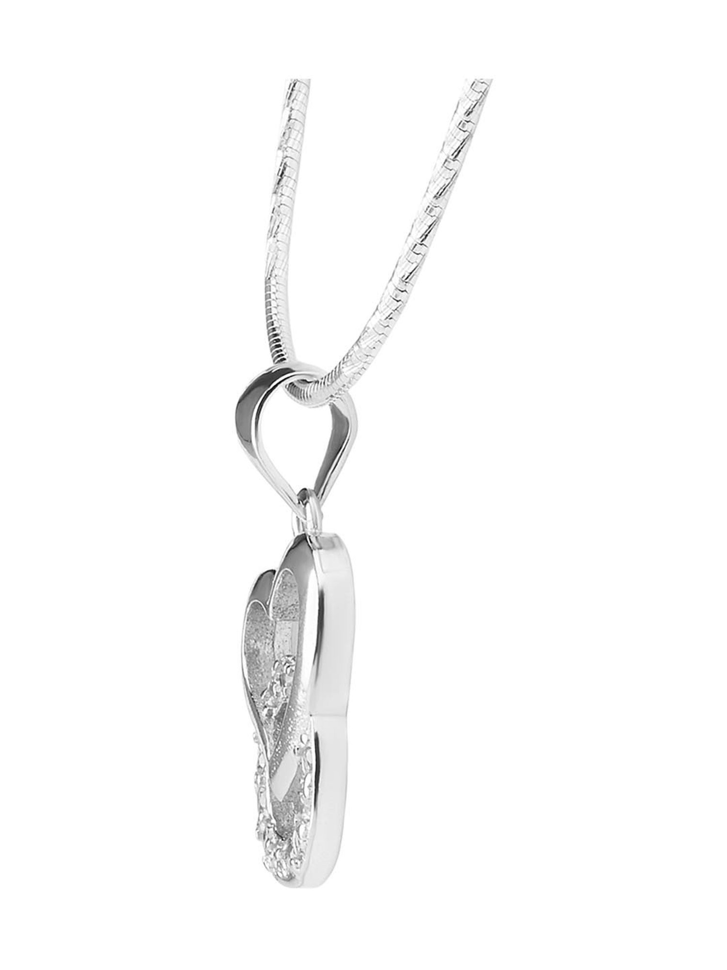 Anayra 92.5 Sterling Silver Heart Pendant with Chain for Women