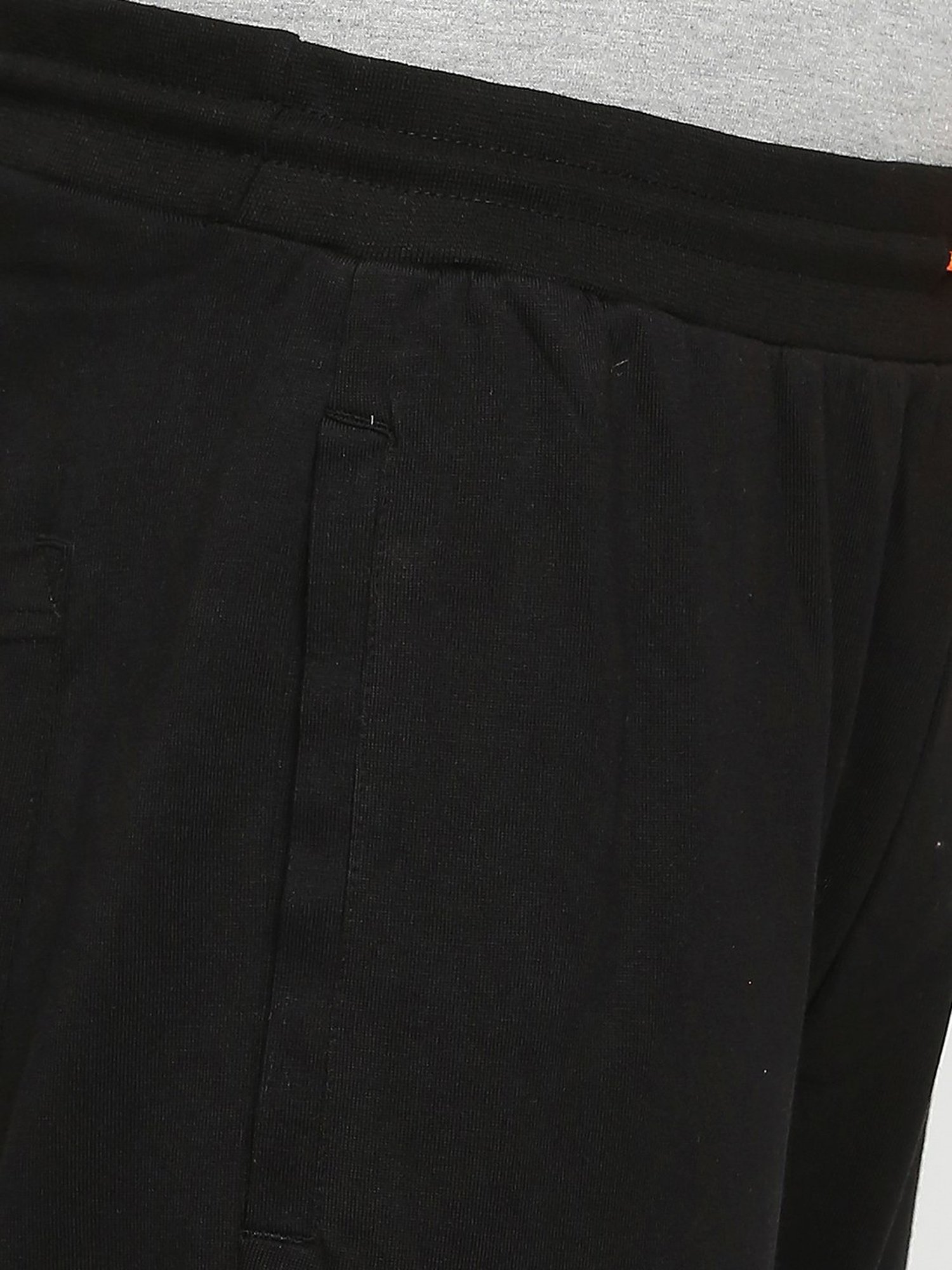 UnderJeans by Spykar Black Cotton Regular Fit Trackpants