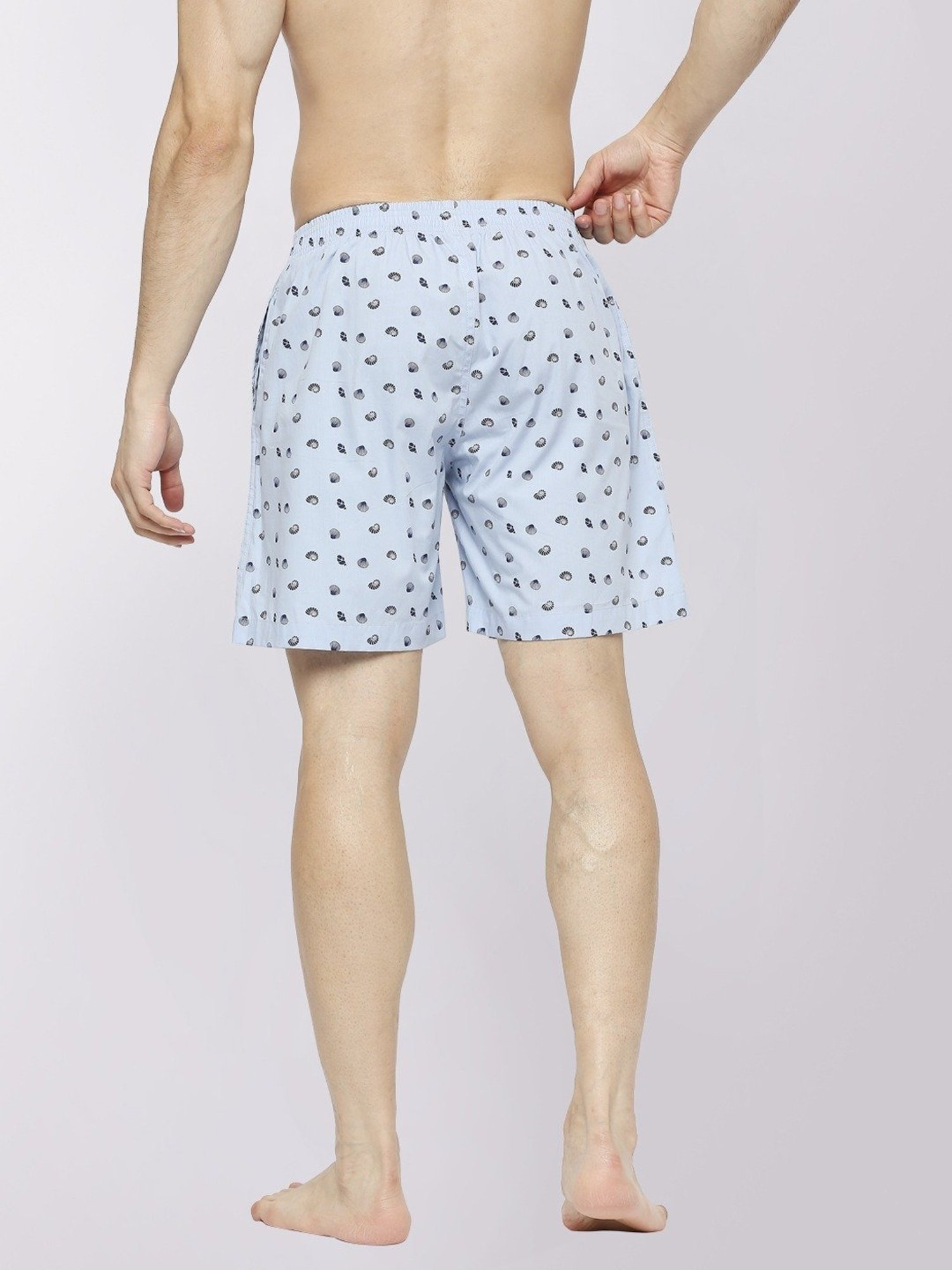 Frenchie Sky Blue Cotton Relaxed Fit Printed Boxers