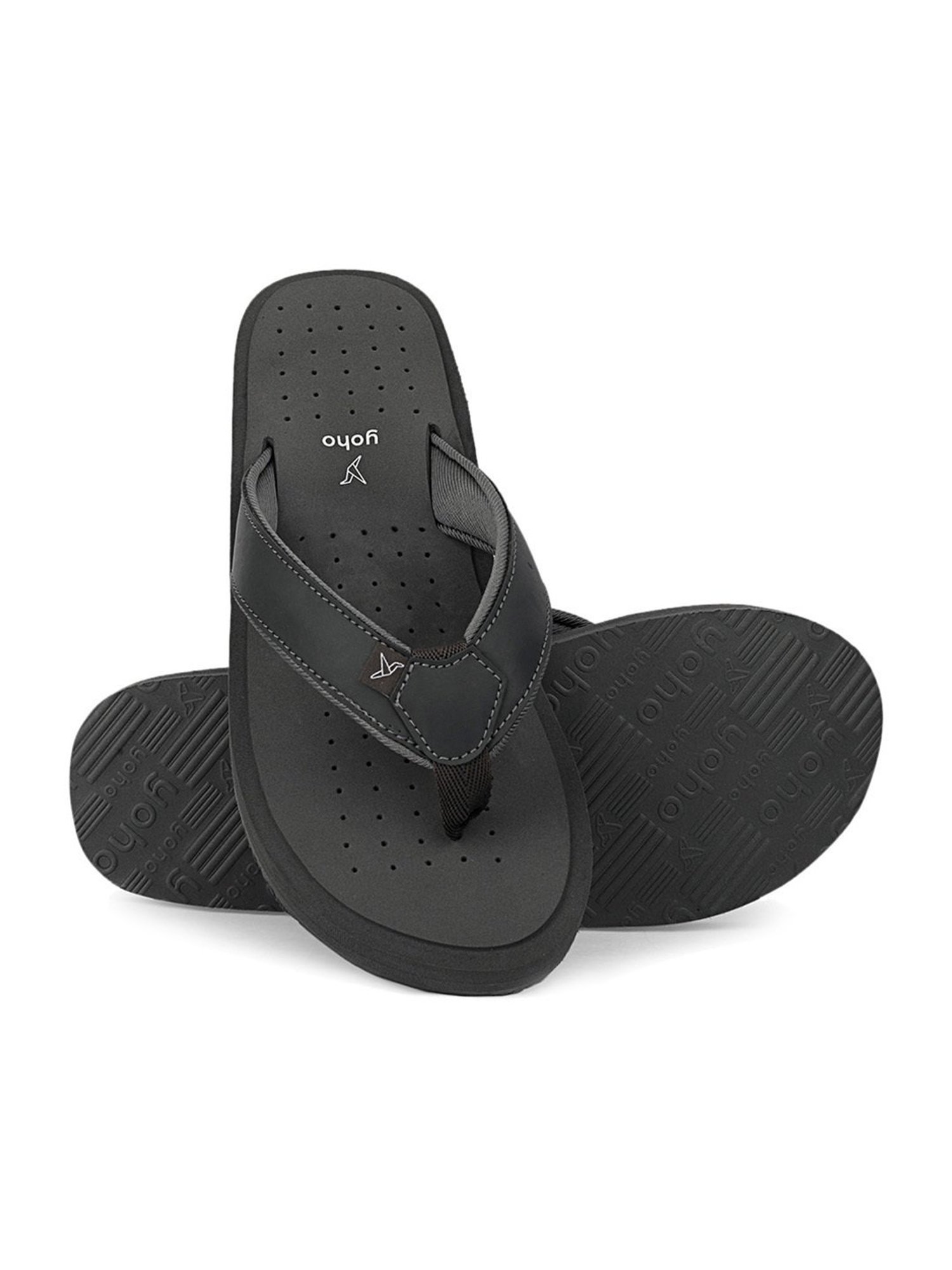 Yoho Men's Arch Support Grey Flip Flops