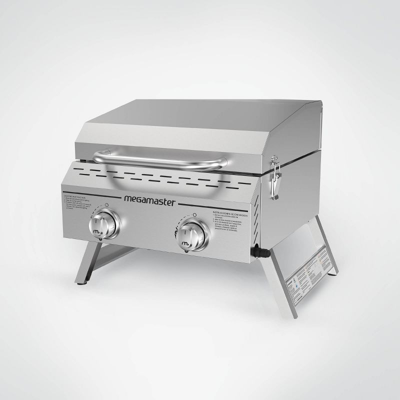 Megamaster 2-Burner Stainless Steel Tabletop Gas Grill 820-0033M - Silver