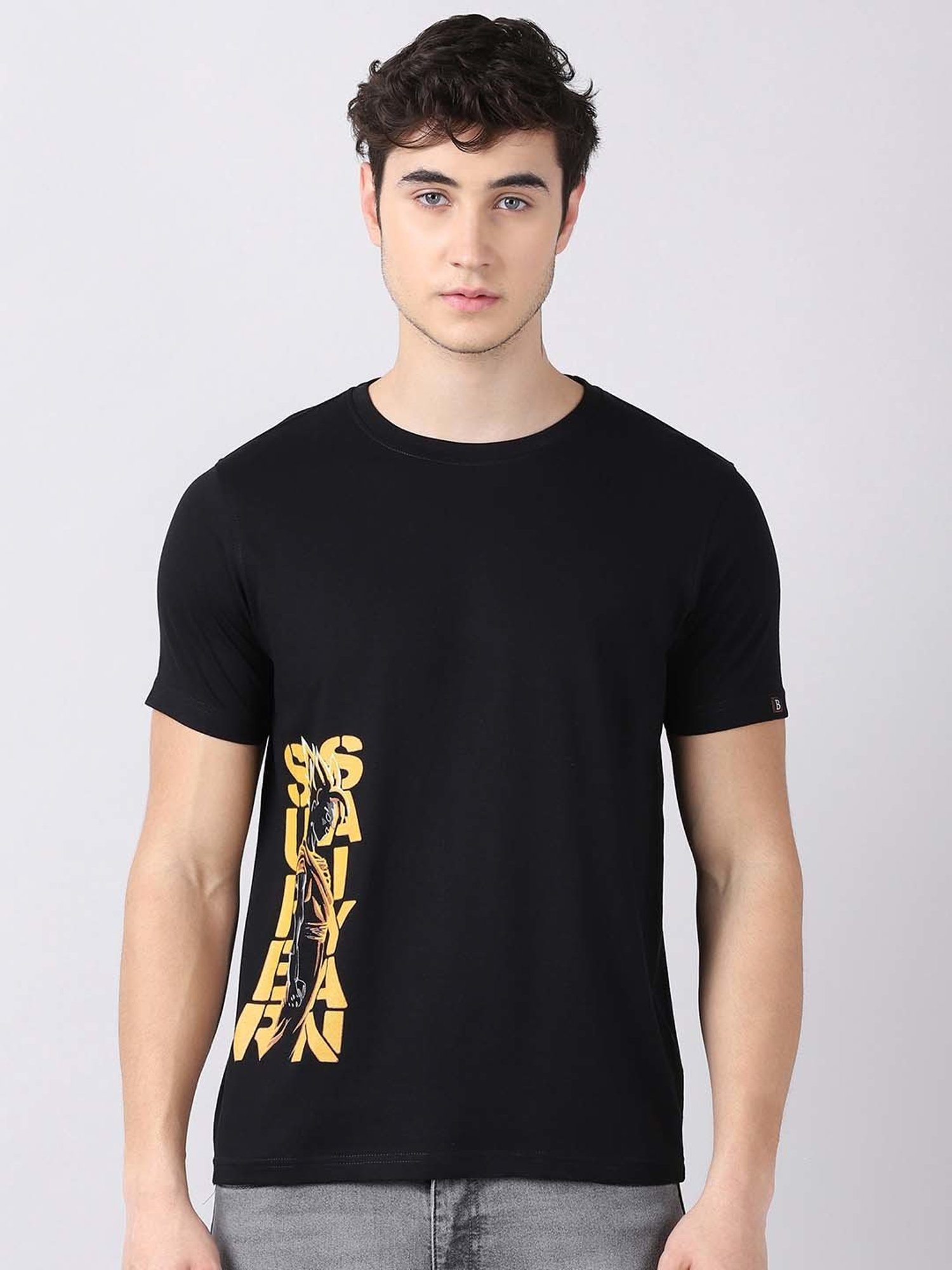 Bushirt Black Cotton Crew T-Shirt