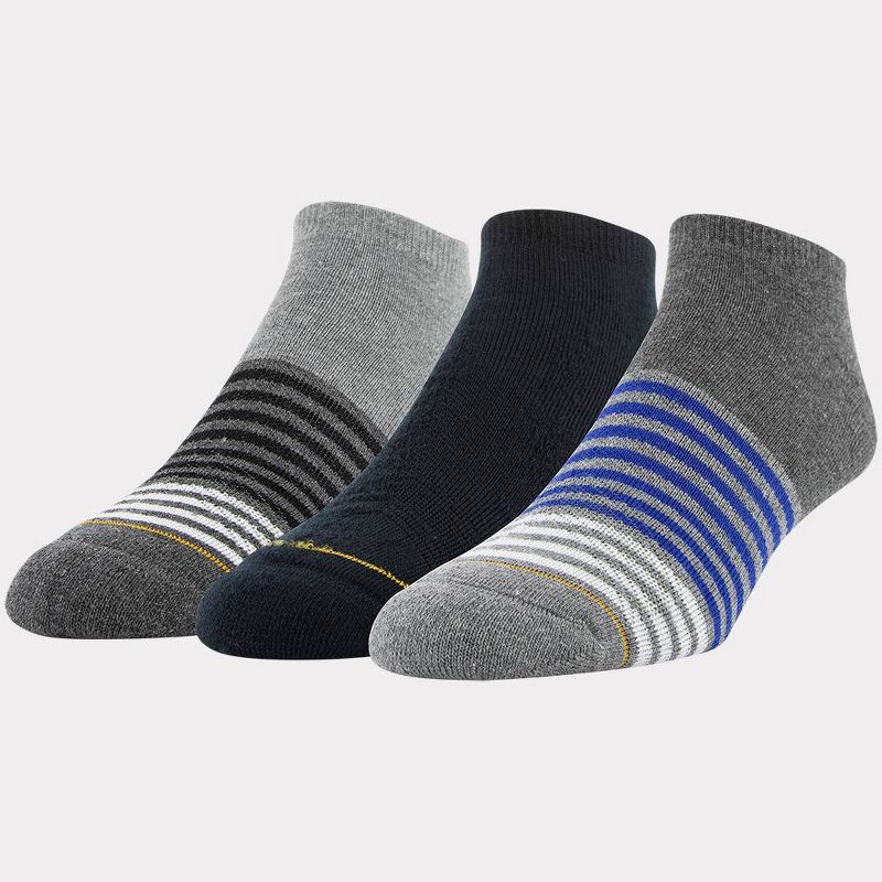 Signature Gold by GOLDTOE Men's 3pk Casual GT Striped No Show Socks - 6-12.5