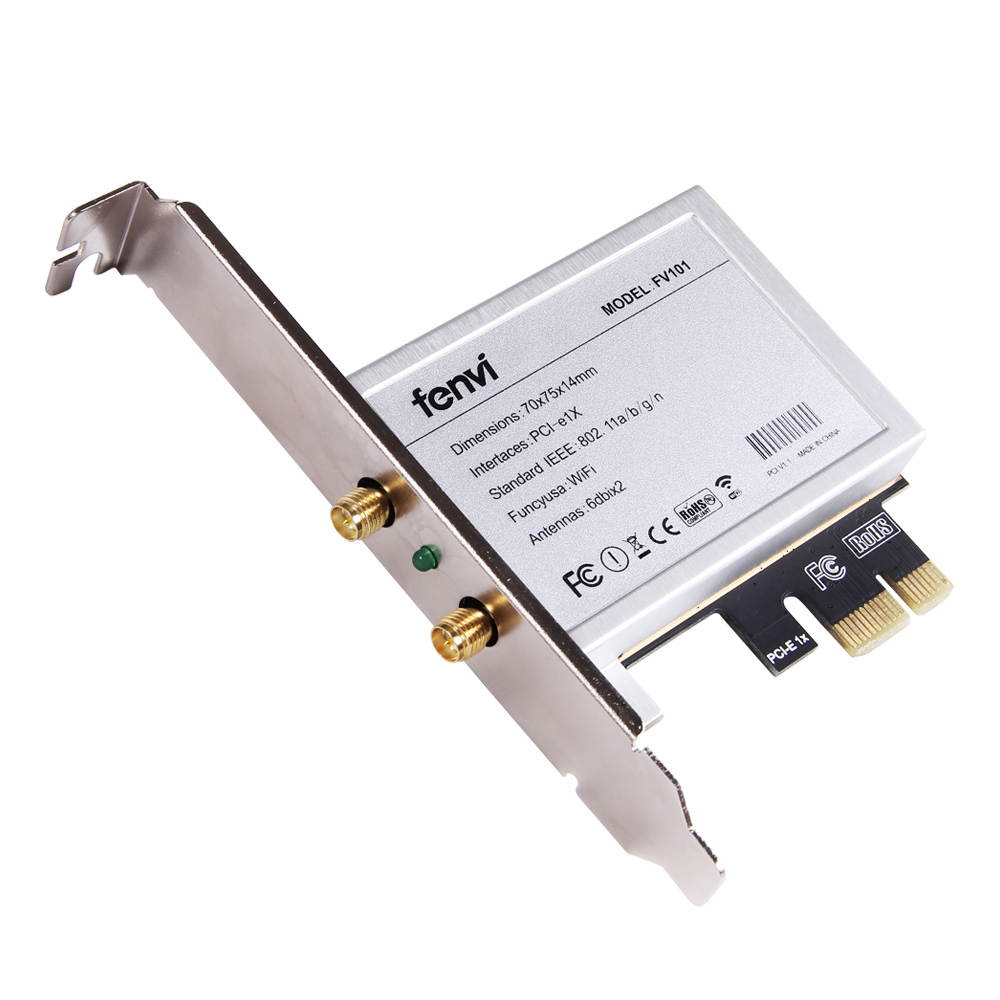 Fenvi FV-101 Mini PCI-E Wi-Fi Card To PCI-E Wireless Desktop Adapter Converter, Mini PCI-E to PCI Express, 2x Antenna + Low Profile Bracket For Half Size Mini PCI-E Wifi Bluetooth Card Intel 7260HMW