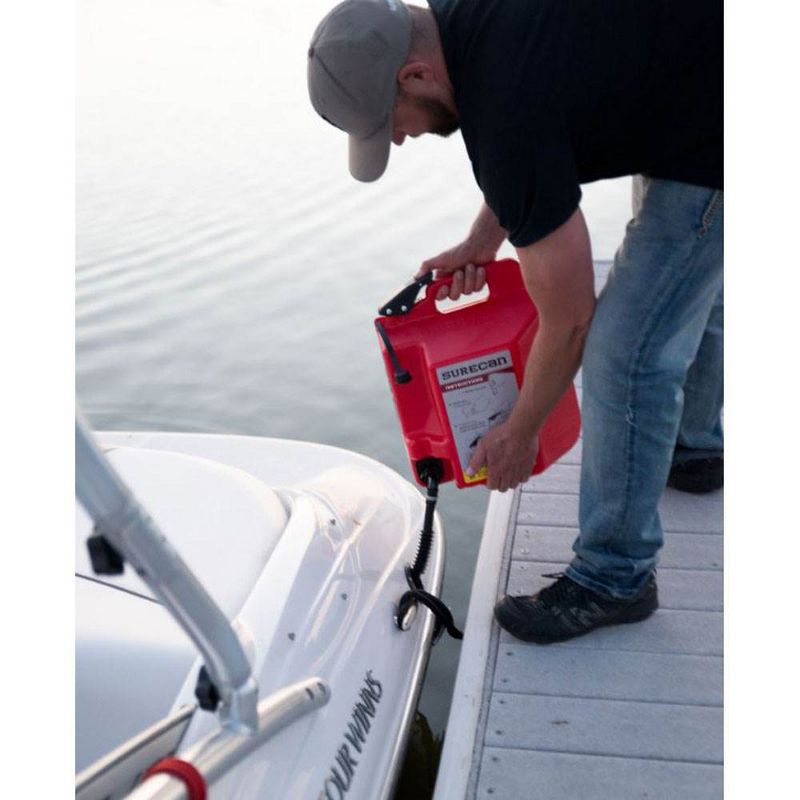 SureCan Self Venting Easy Pour Nozzle 5 Gallon Flow Control Gas Container, Red