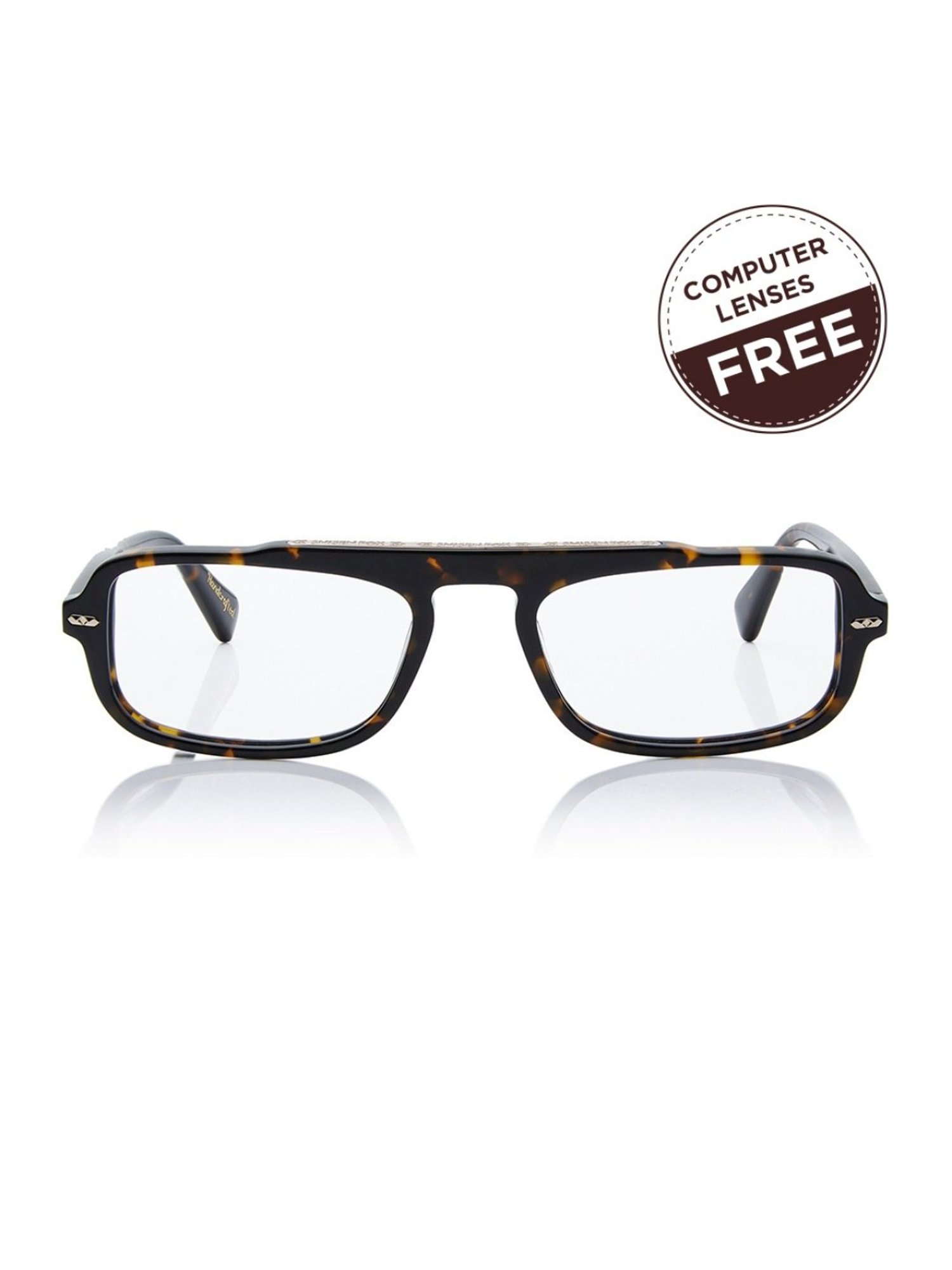 Shisen Fox Samurai Dark Havana Rectangular Unisex Blue Filter Computer Lenses -54 mm