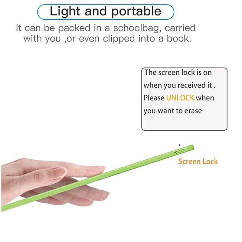 Big Side,  LCD Writing Tablet, 10 inches Electronic Graphic Tablet, Writing & Drawing Doodle Board with Memory Lock for Age 3+, Green