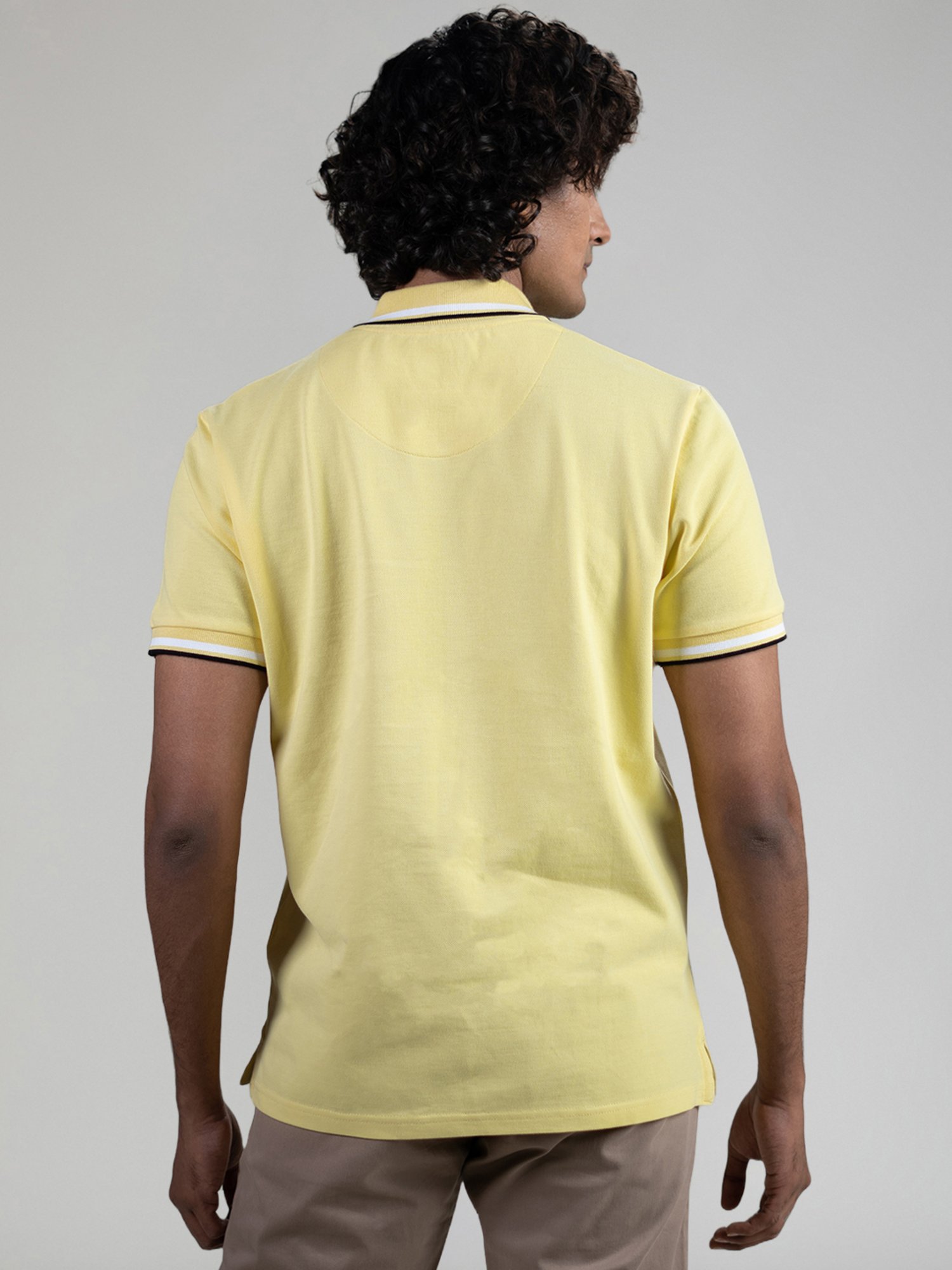 SUBTRACT Lemon Regular Fit Cotton Polo T-Shirt