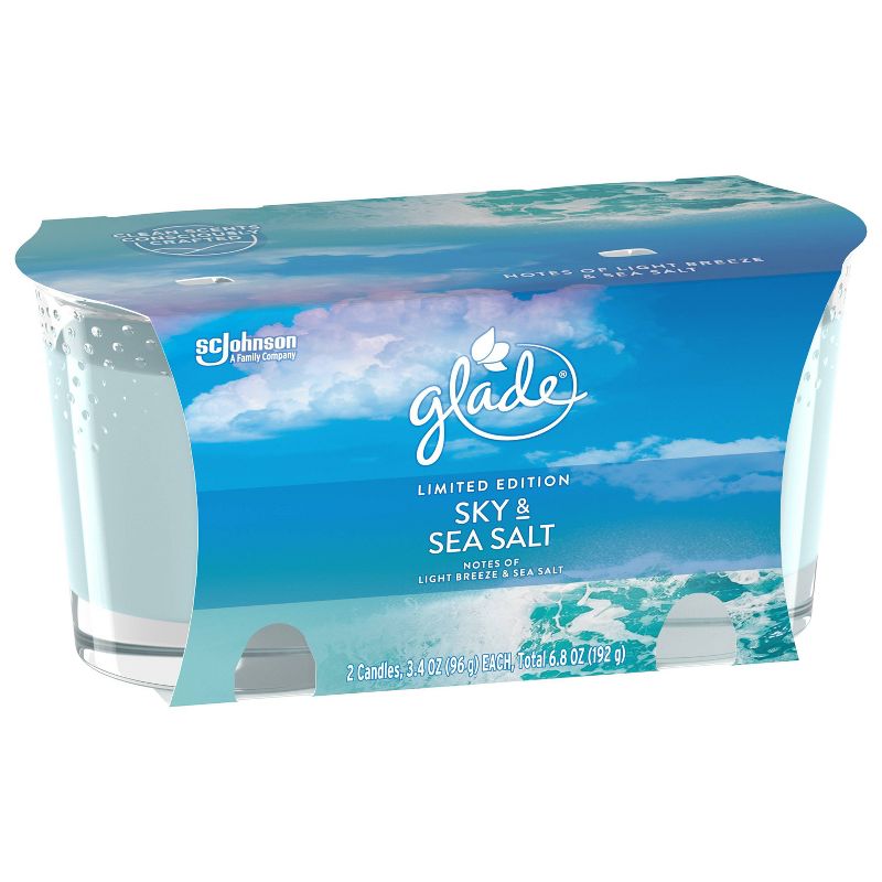 Glade Sky  Sea Salt Twin Candle - 2pk/6.8oz