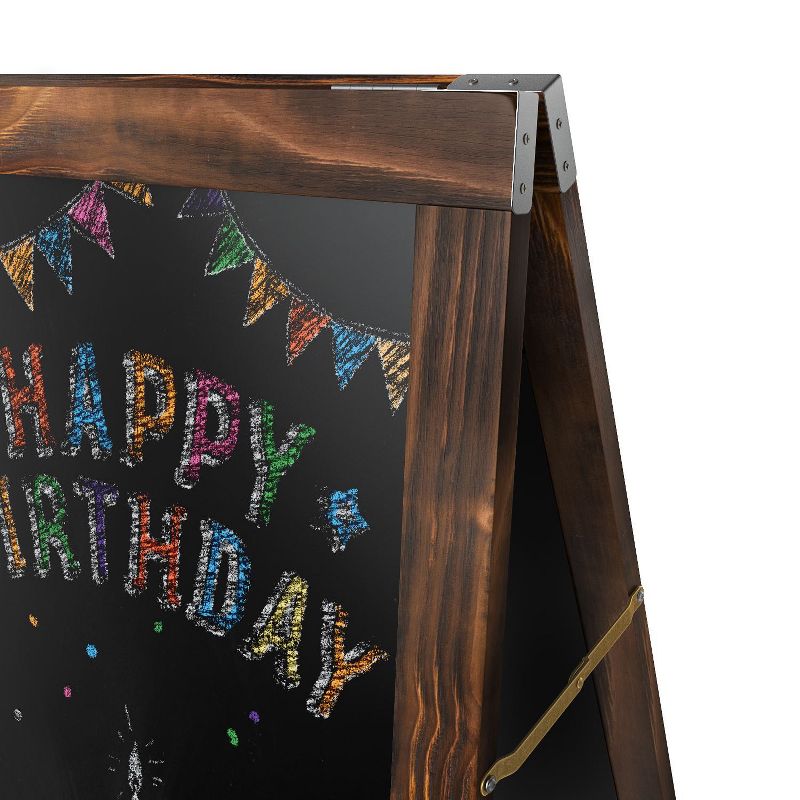 22" x 32" Cates Barn Door Wood Framed Chalkboard Rustic Brown - Kate and Laurel