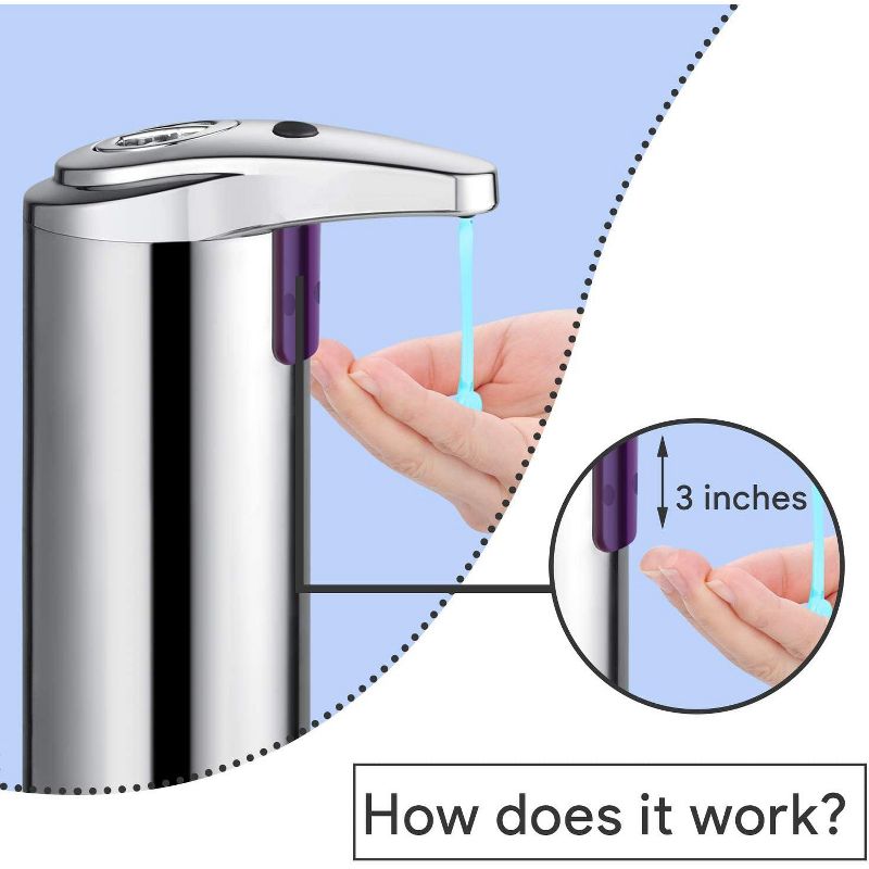 Dartwood Touchless Automatic Soap and Hand Sanitizer Dispenser with Infrared Sensor  (8 oz)