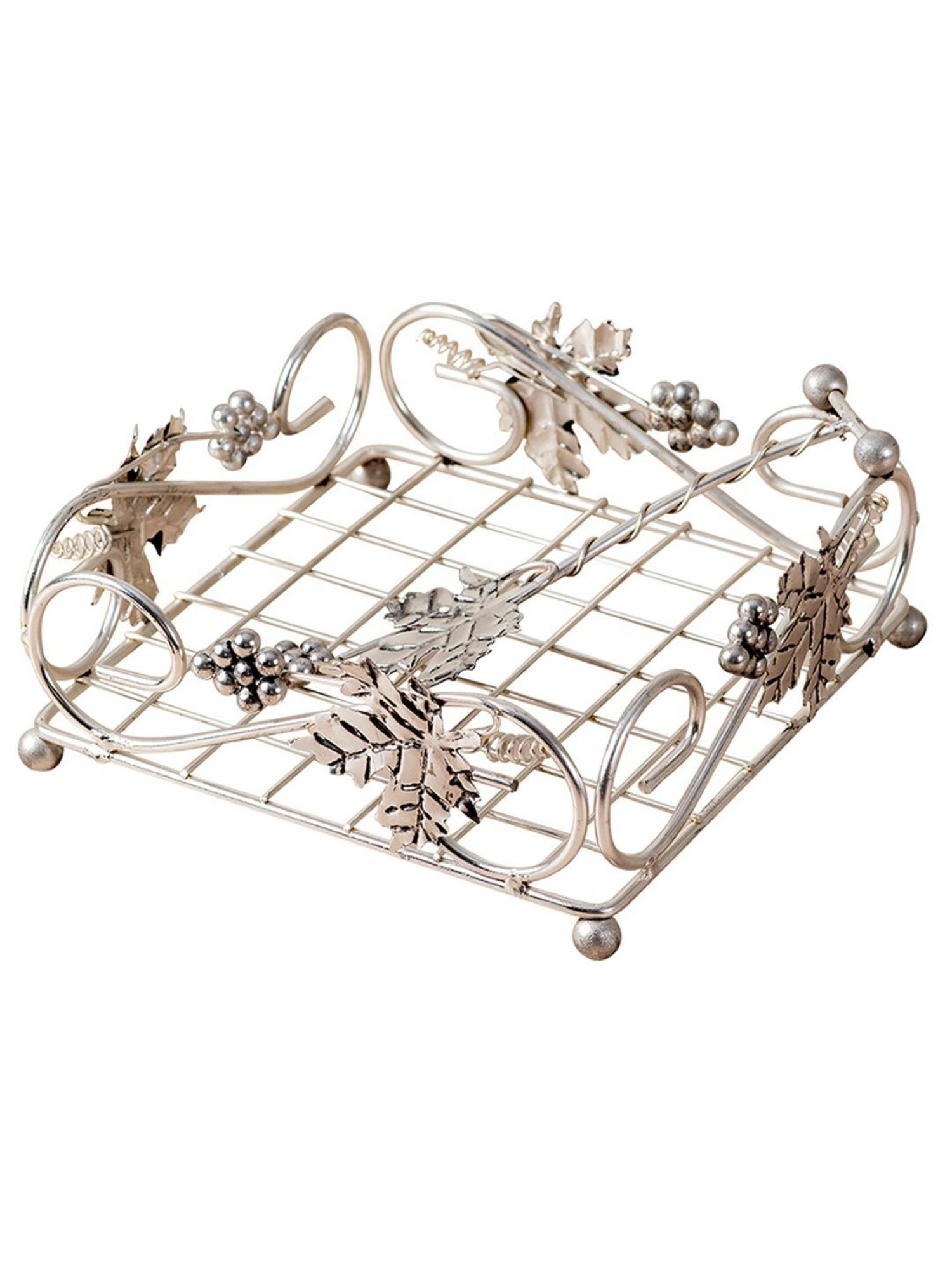 Nestroots Napkin Holder Tissue Box Holder Tissue Holder for Dining Table Napkin Holder Iron Silver