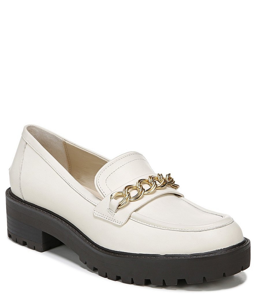 Sam Edelman Taelor Leather Almond Toe Chain Detail Loafers
