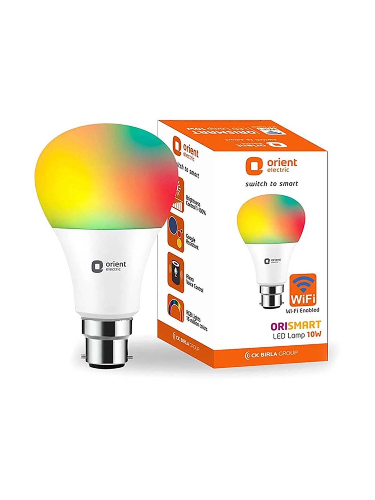 Orient Electric 10W Yellow/Warm White LED Smart Lamp (White)