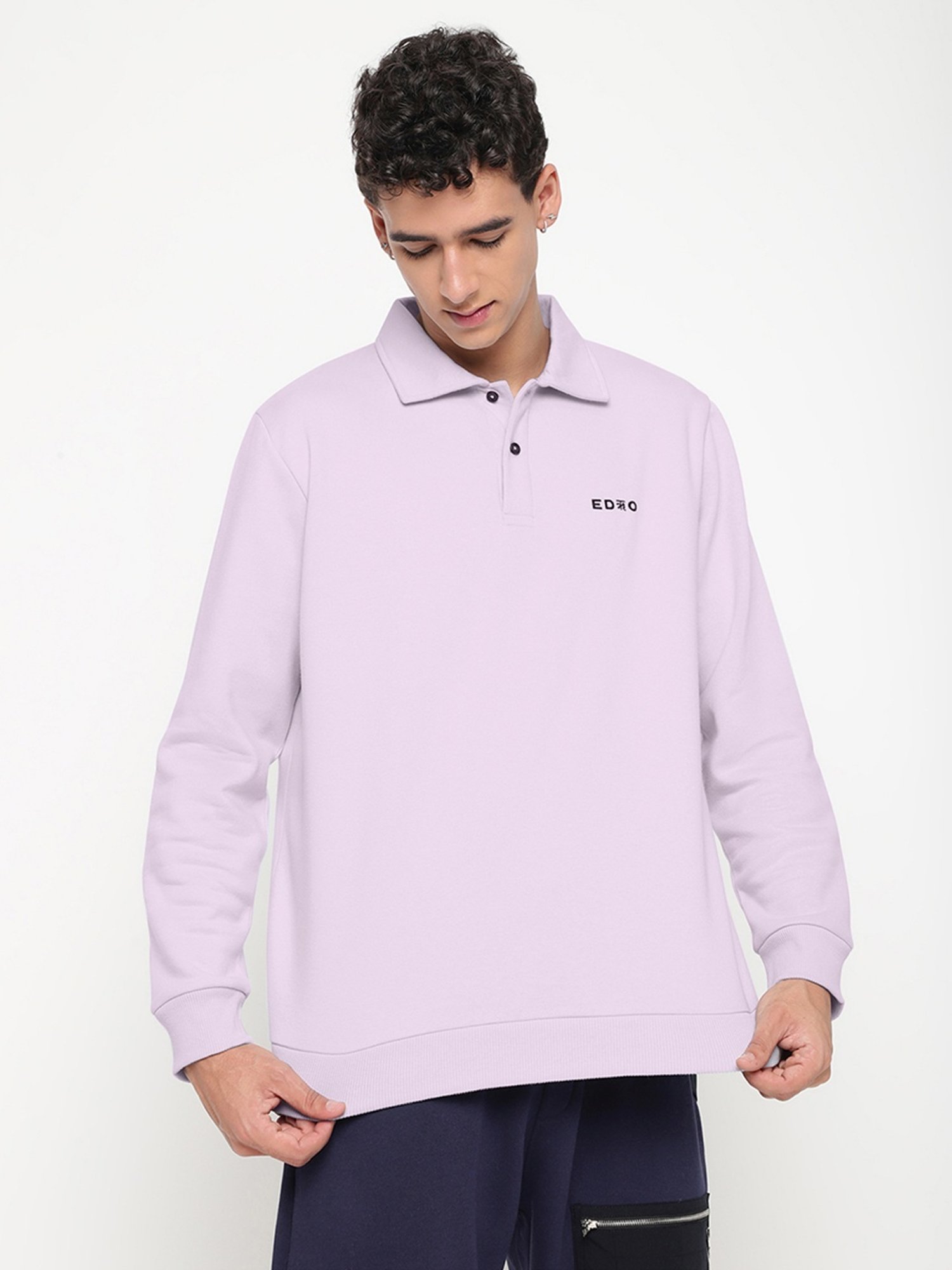 EDRIO Icy Orchid Relaxed Fit Polo T-Shirt