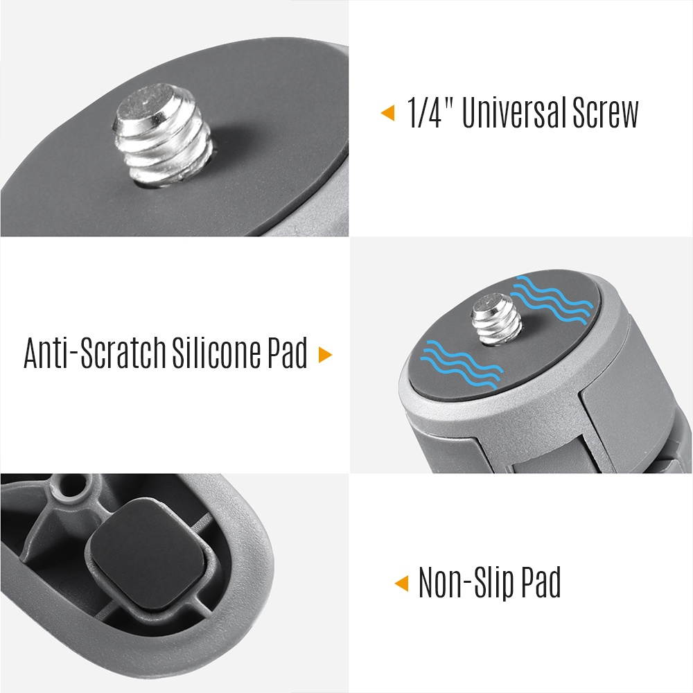 Ulanzi MT-10 Mini Tripod Handheld Monopod Max Loading 2.5KG with 1/4 Inch Screw Mount for Cell Phone ILDC DSLR Action Camera Compatible with DJI OSMO Mobile 3 Stabilizer