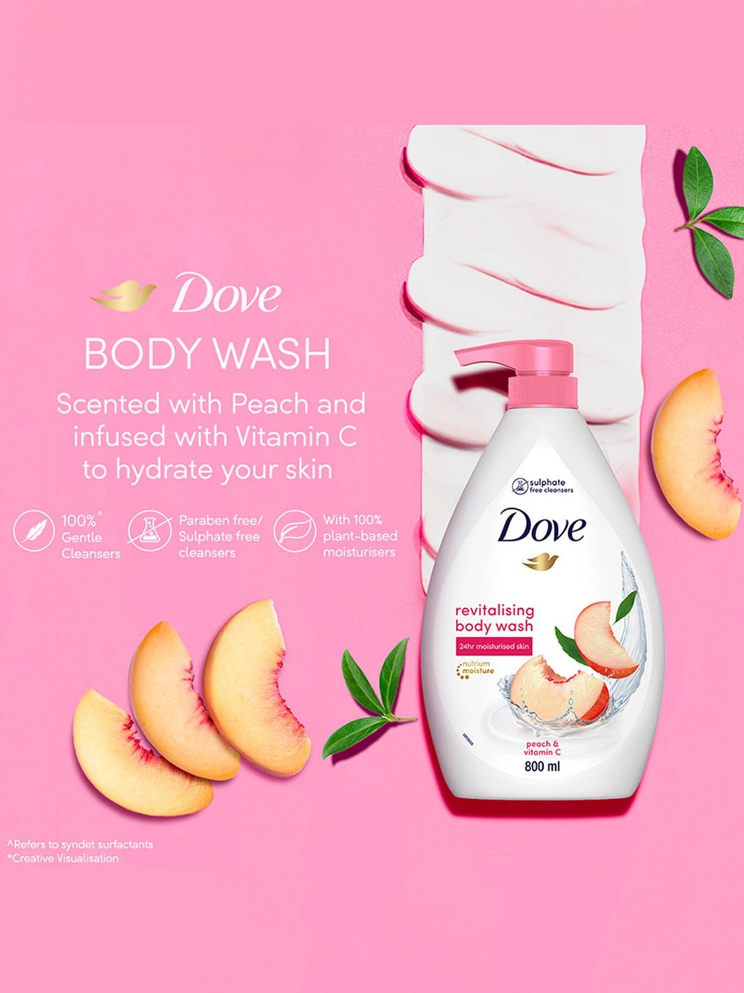 Dove Revitalizing Body Wash with Peach & Vitamin C - 800 ml