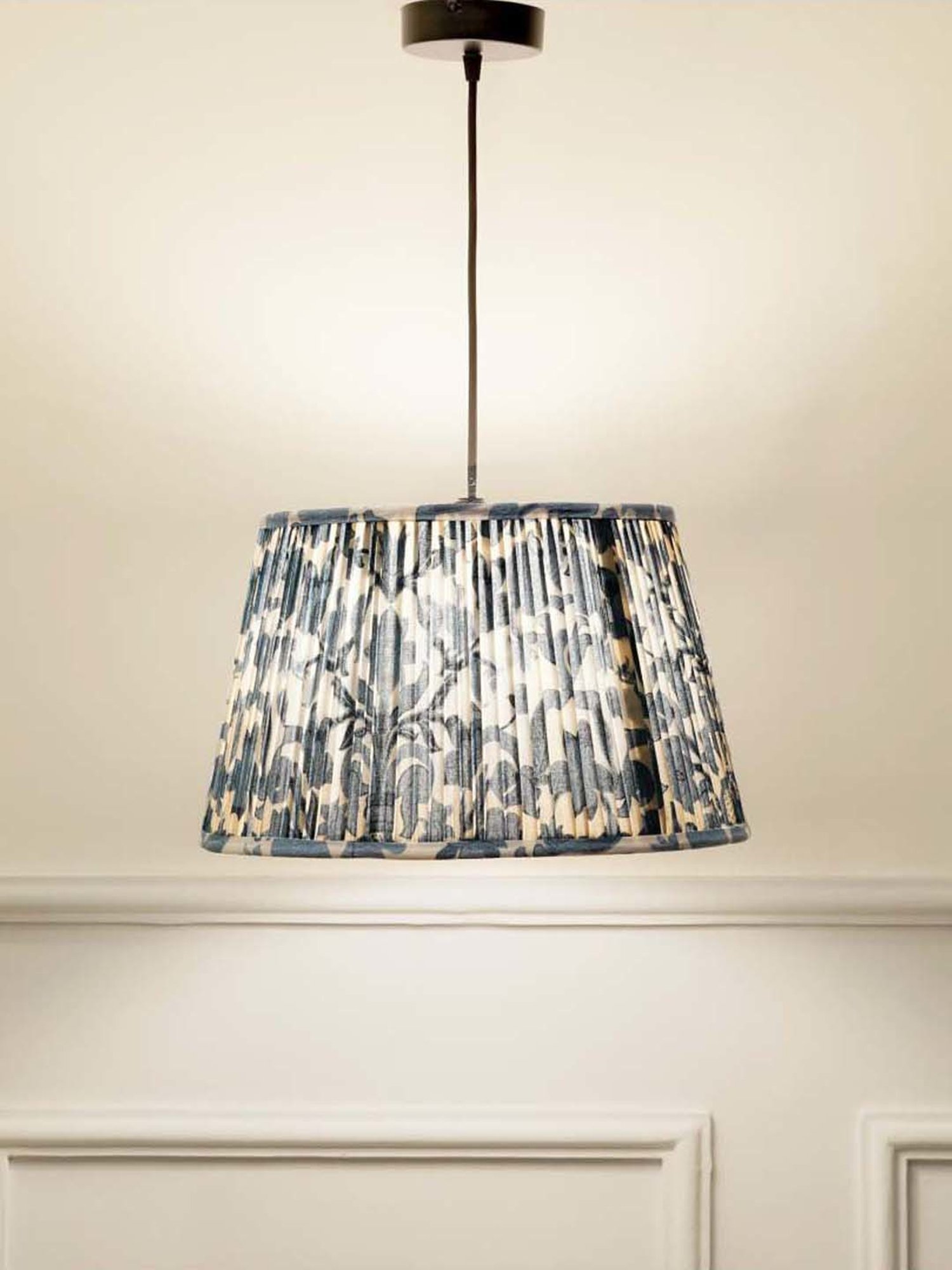 Kapoor E Illuminations Blue & Black Cotton Hand Made Pendant Light