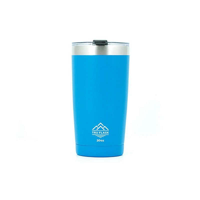 TruFlask 20 oz Double-Wall Insulated Stainless Steel Travel Tumbler, Blue