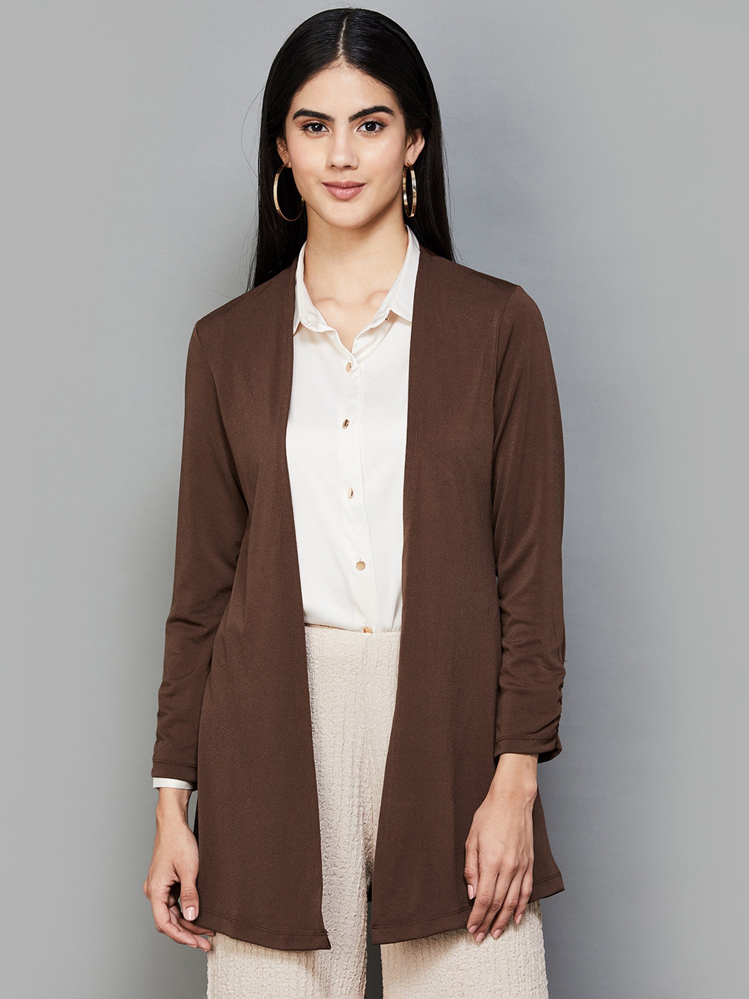 Code by Lifestyle Brown Plain Shrug