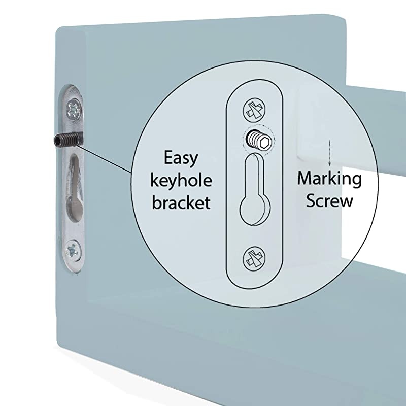 Utah Set of 2 Multi-use Wood Kitchen Wall Shelf Black Spice Rack Also Good For Nursery Wall Shelf