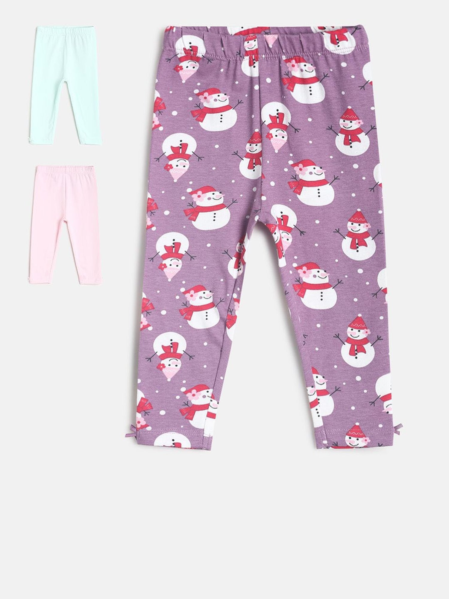 MINIKLUB Kids Multicolor Printed Leggings (Pack Of 3)