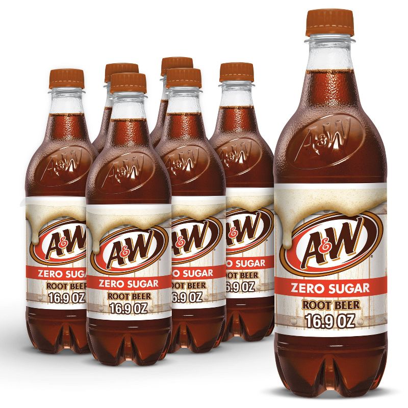 A&W Root Beer Zero Sugar - 6pk/0.5 L Bottles