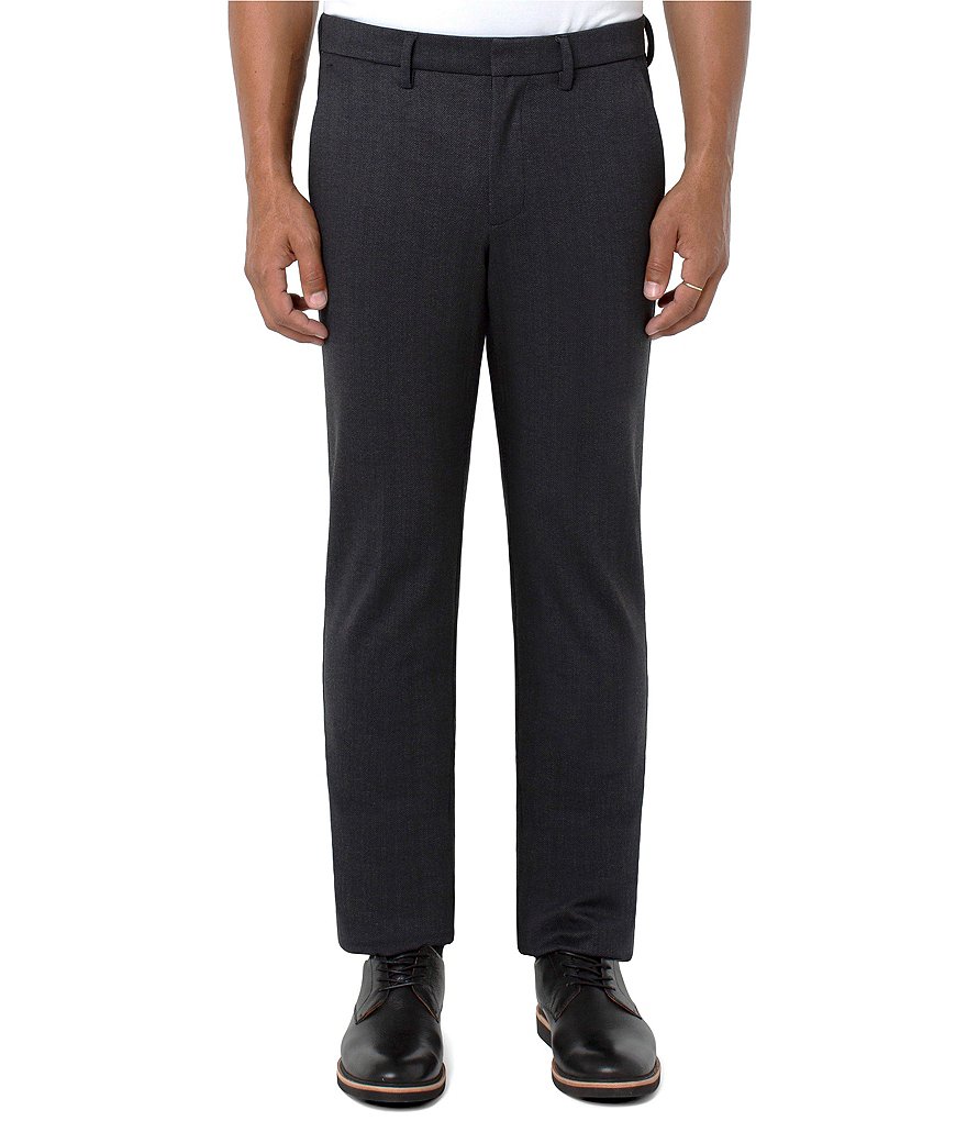 Liverpool Los Angeles Flat-Front Herringbone Knit Travel Pants