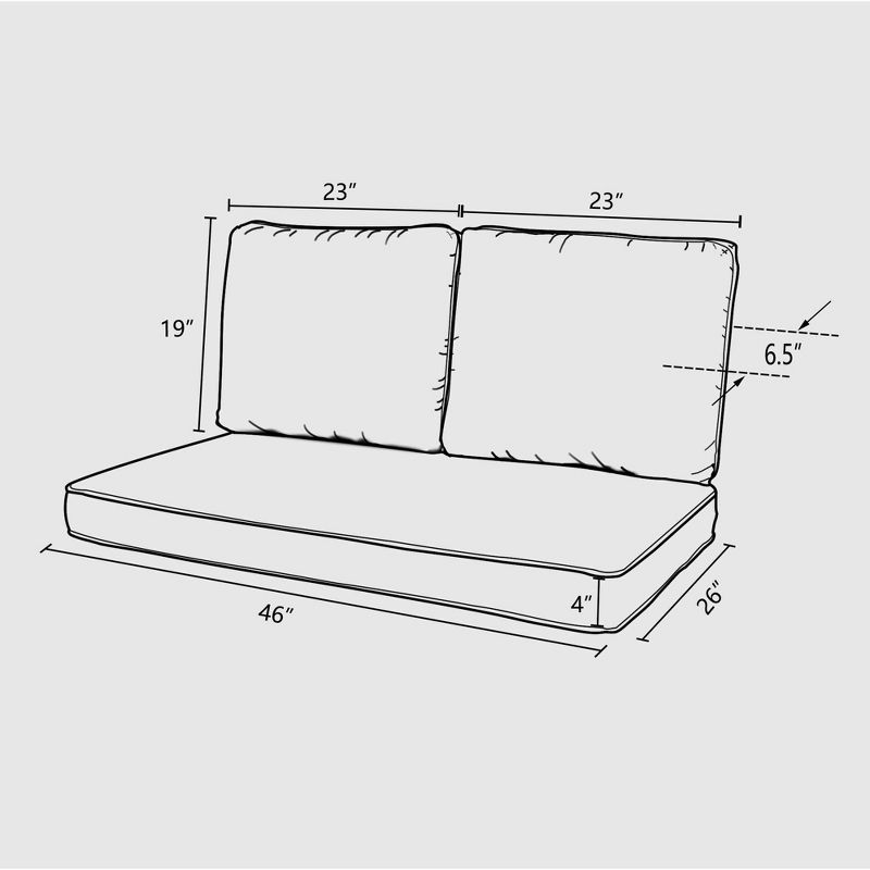 Rolston 3pc Outdoor Replacement Loveseat Sofa Cushion Set Coral - Haven Way