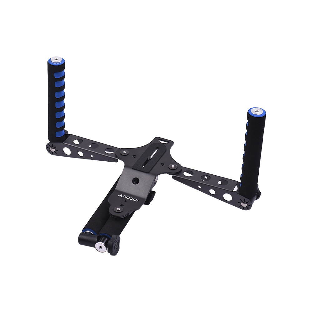 Andoer Foldable Aluminium Alloy Movie Filming Video DSLR Handheld Grip Shoulder Mount Stabilizer Support Rig Kit for Canon Nikon Sony Panasonic Pentax Camera Camcorder DV