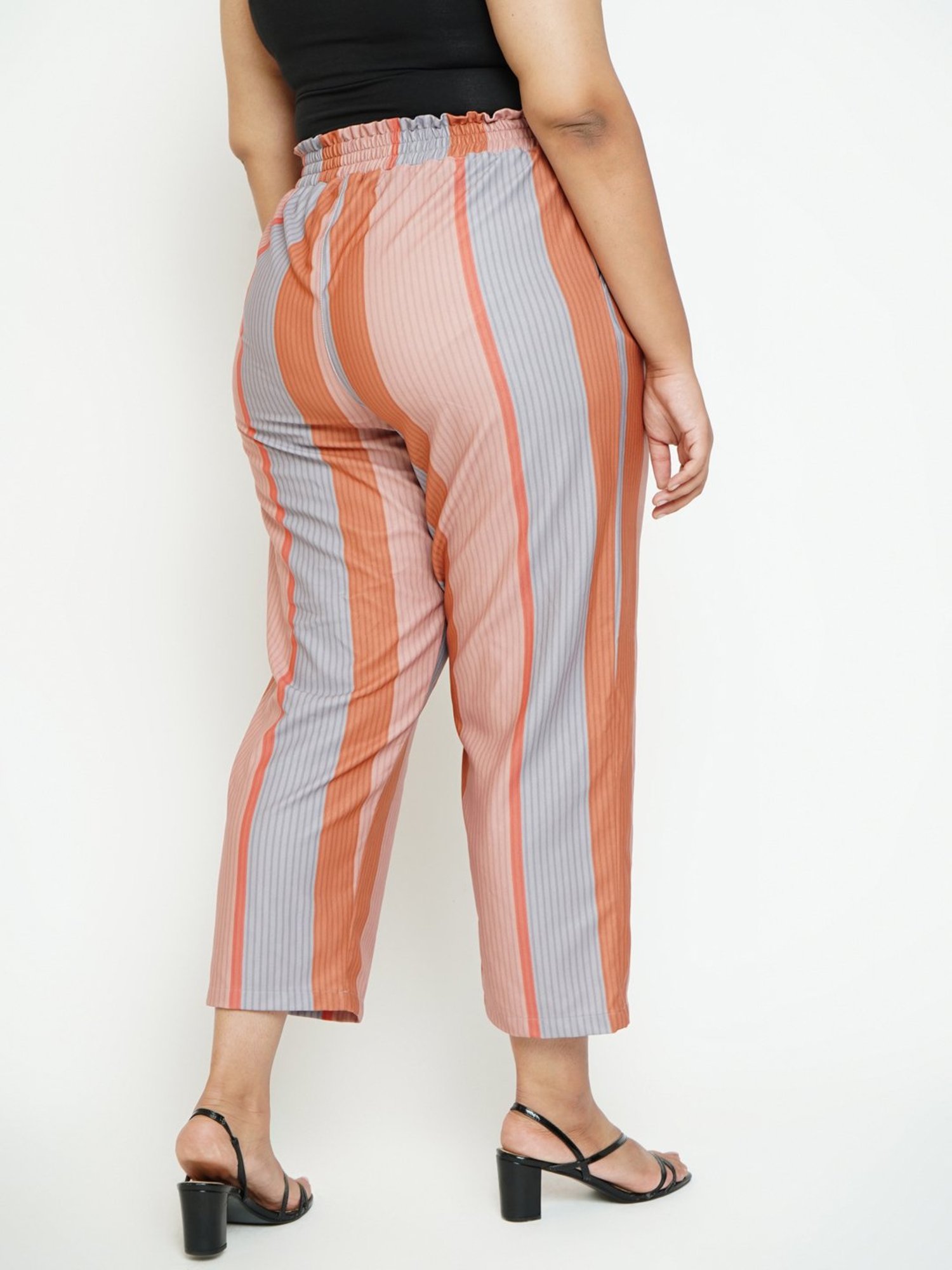 Amydus Multicolor Striped High Rise Trousers