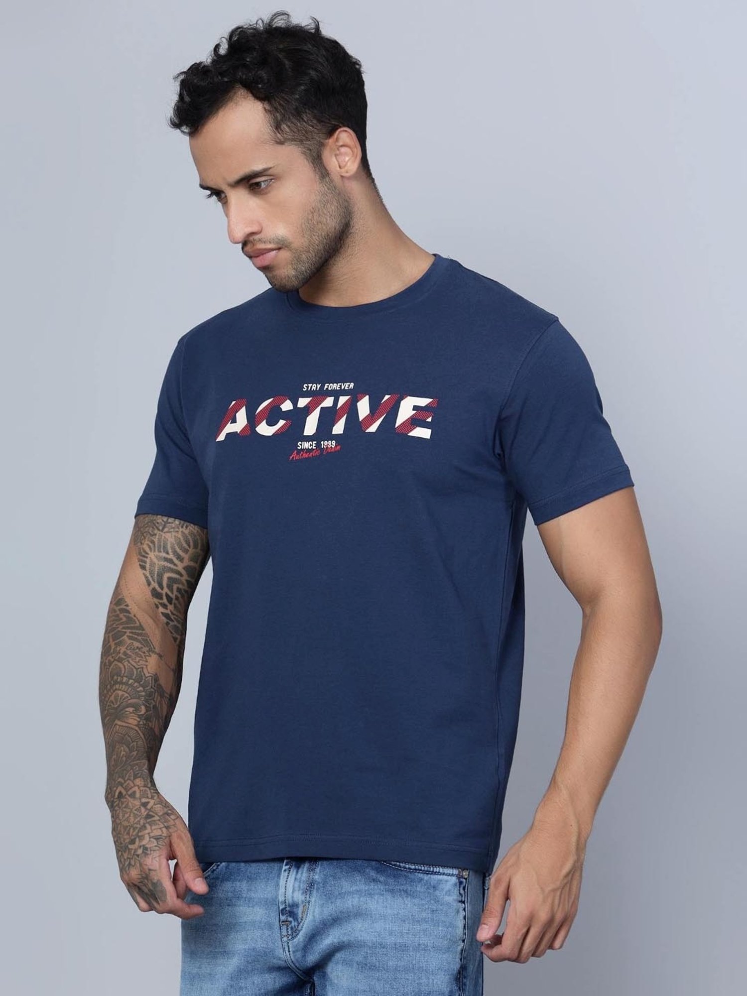 Cantabil Airforce Regular Fit Printed T-Shirt