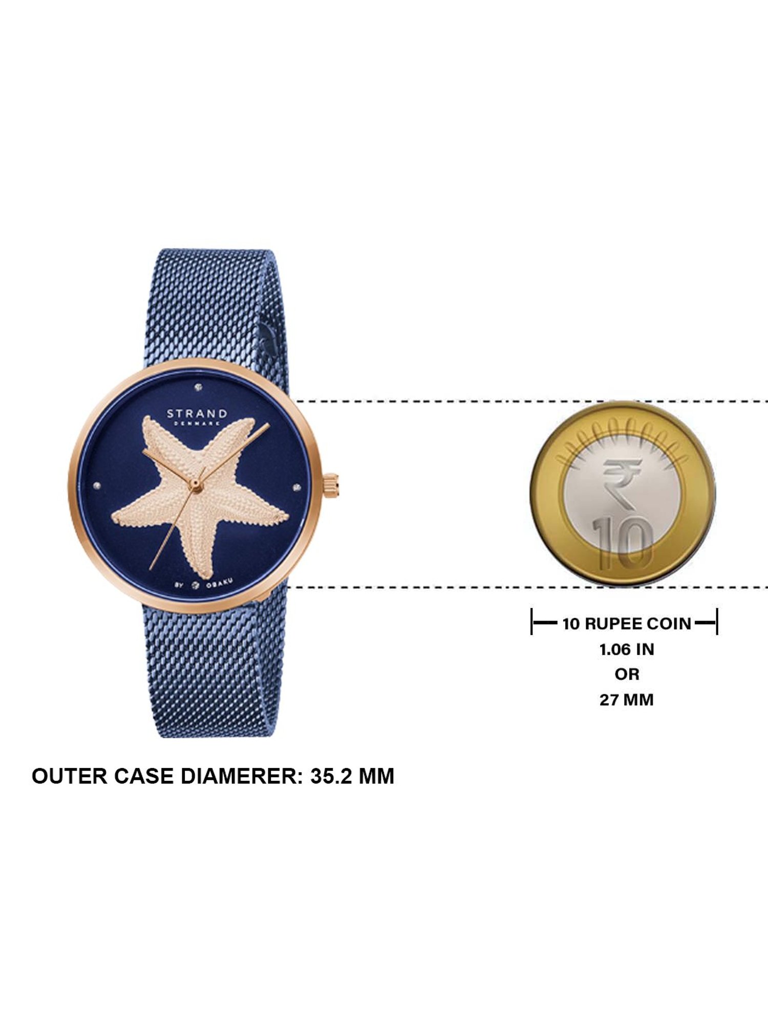 STRAND by Obaku S700LHVLML-DSF Starfish Ocean Analog Watch for Women