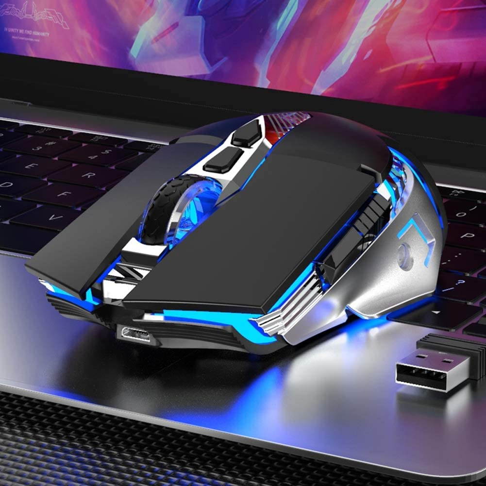 AULA SC200 800mAh Rechargeable Bluetooth Wireless Mouse with 3 Modes (BT5.0, BT3.0 and 2.4G) Easy-Switch Up to 3 Devices Ergonomic Mice for Android Tablet Phone PC Laptop - SC200 Black