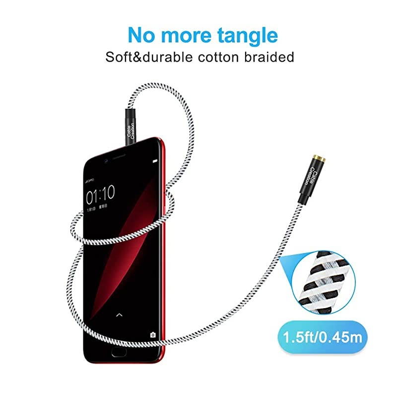 35mm Audio Extension Cable  35mm Male to Female Stereo Audio Cable with Gold Plated Connector 15Feet