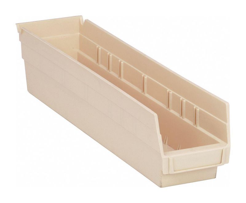QUANTUM STORAGE SYSTEMS QSB103IV Ivory Shelf Bin, 17-7/8"L x 4-1/8"W x 4"H