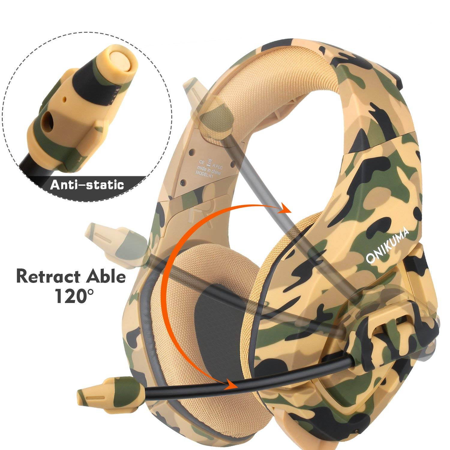 Gaming Headset for PS4 New Xbox one PC Mac, ONIKUMA Over-Ear 3.5mm Headphones with Mic Noise Isolating Deep Bass Surround for Game