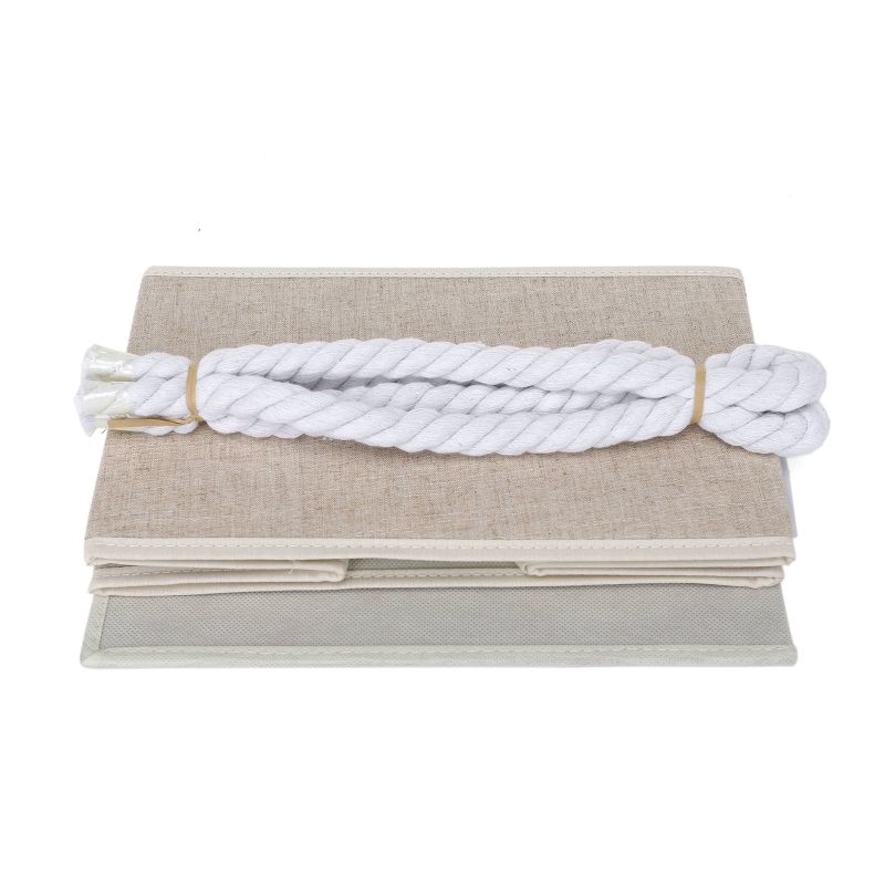 StorageWorks Set of 2 11L Fabric Storage Bins with Cotton Rope Handles Beige