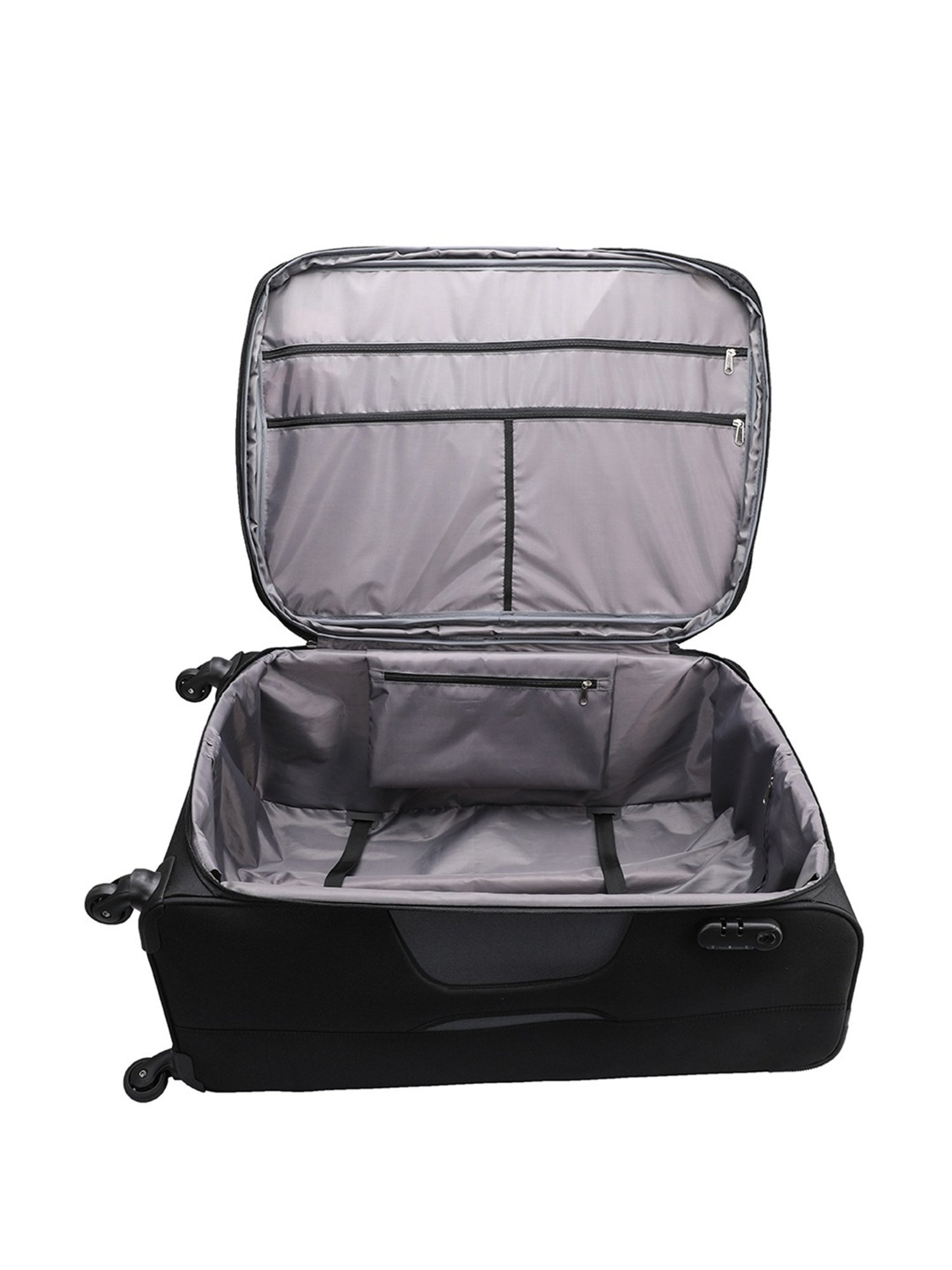 Carriall Black 4 Wheel Medium Soft Cabin Trolley Set of 2 - 68 cm