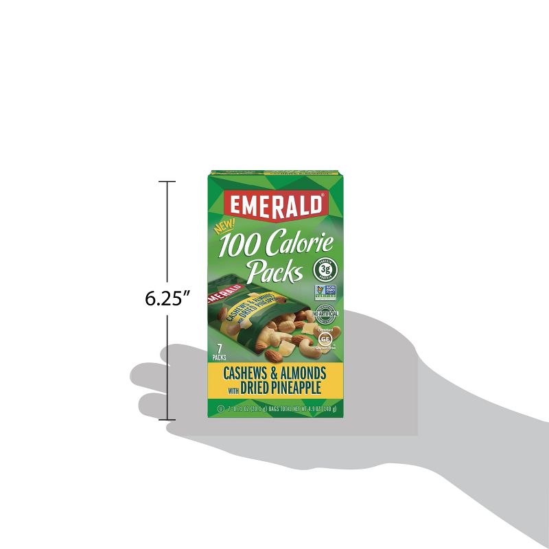 Emerald 100 Calorie Cashews and Almonds with Dried Pineapple - 4.9oz/7ct