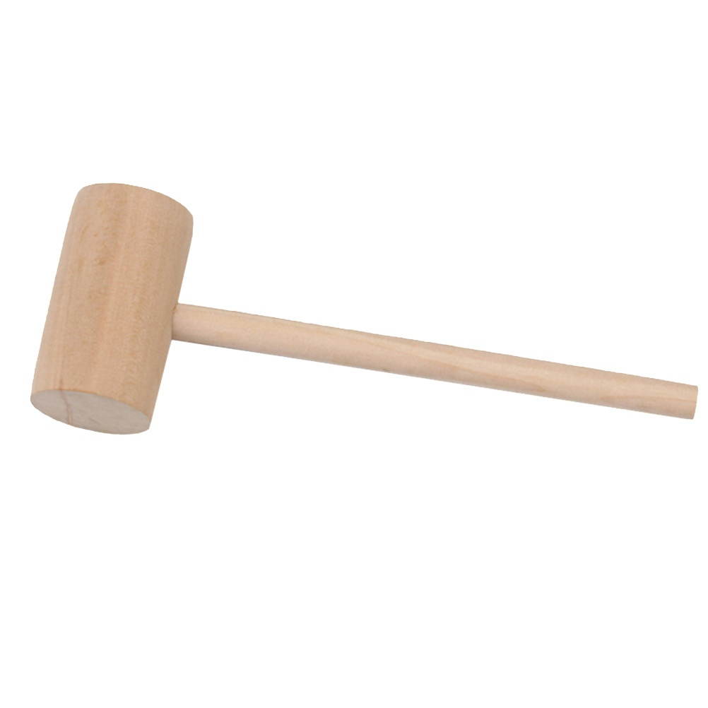 12pcs Solid Wood Mini Hammers Hitting Hammer Cake Mallet Kids Educational Toy (Round)