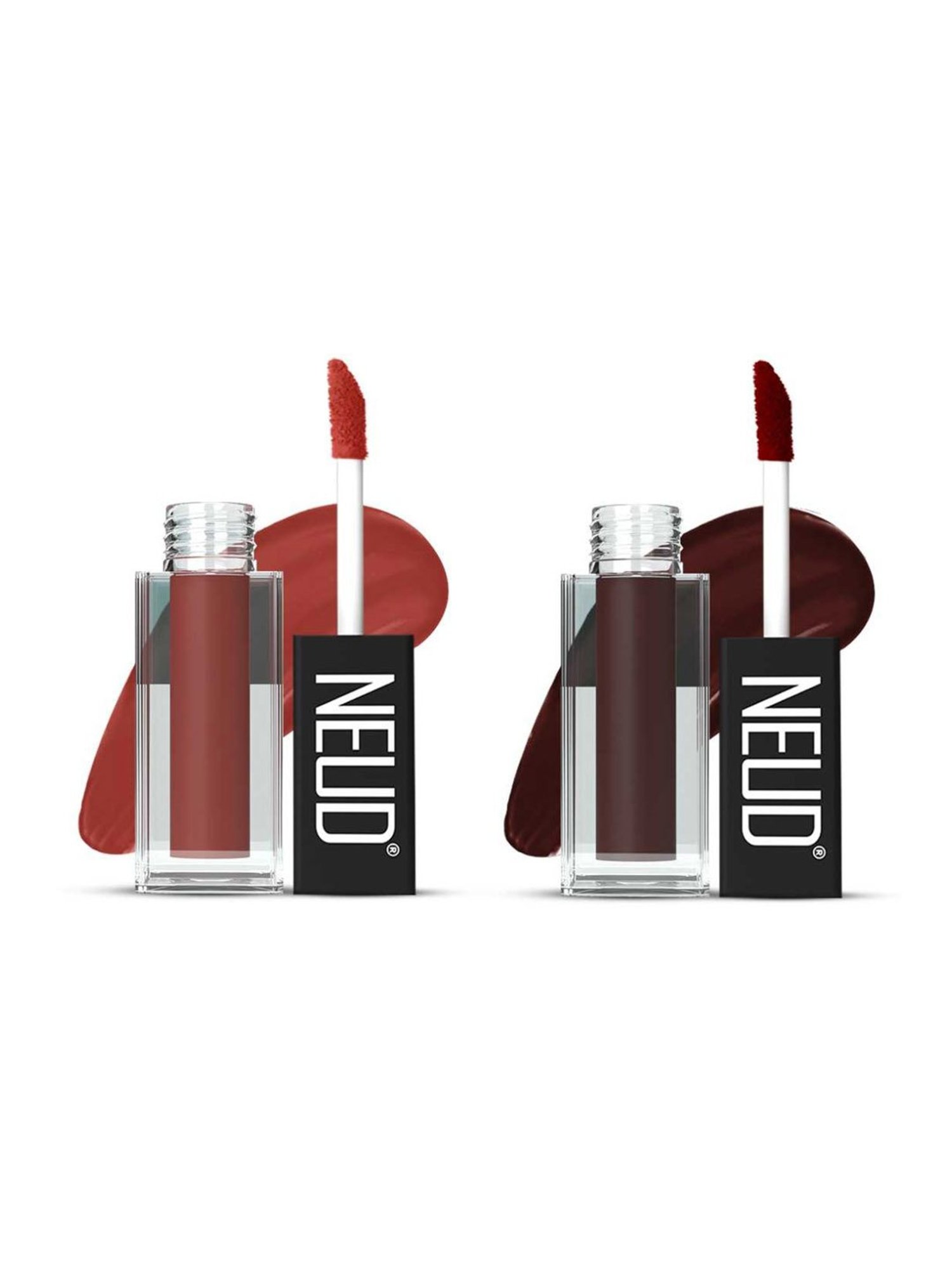 Neud Matte Liquid Lipstick Combo Jolly Coral & Espresso Twist with Two Lip Gloss Free