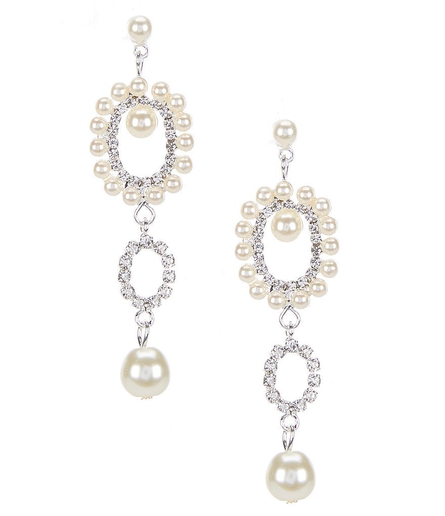 Cezanne Pearl Halo Chandelier Earrings